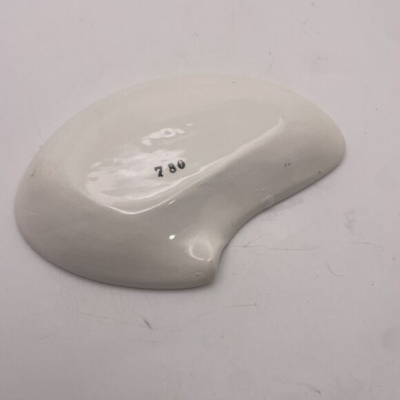 Pair MCM Ceramic Atomic Boomerang Ashtrays Trinket Trays Hand Painted Numbered - Picture 10 of 10